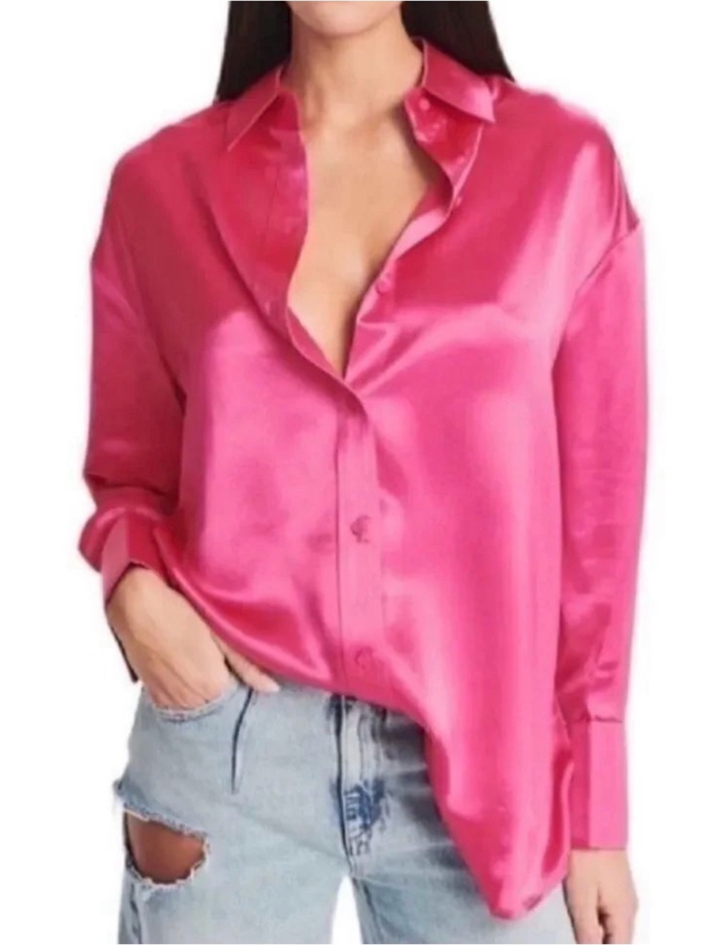 Ser.o.ya Hot Pink Button Down
Shirt Sz Small